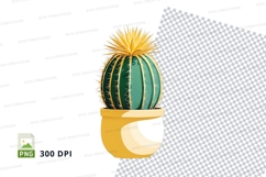 Cactus in yellow pot clipart png Product Image 1