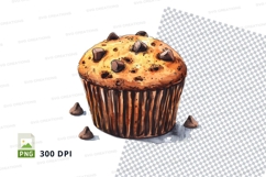 Chocolate chip muffin clipart png Product Image 1