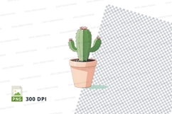 Clipart png of a cactus in a pot Product Image 1