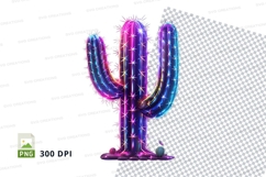 Neon cactus clipart png Product Image 1