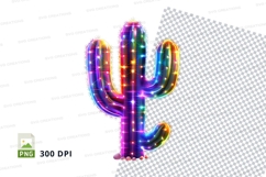 Neon cactus clipart png Product Image 1
