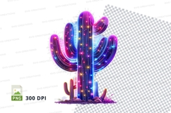 Neon cactus clipart png Product Image 1