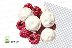 Raspberries and cream clipart png Product Image 1