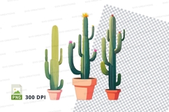 Clipart png of three potted cacti Product Image 1