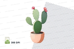 Clipart png of a cactus in a pot Product Image 1