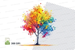 Colorful tree clipart png Product Image 1