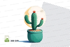 Clipart png of a cactus in a pot Product Image 1