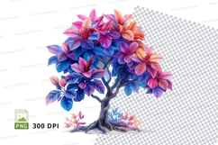 Colorful floral tree clipart png Product Image 1