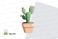 Cactus in pot clipart png Product Image 1