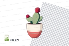 Illustrated cactus in pot clipart Product Image 1