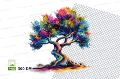 Abstract colorful tree clipart png Product Image 1