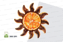 Orange slice sun clipart png Product Image 1