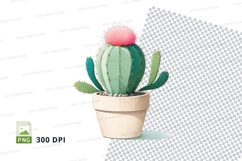 Clipart png of a cactus in a pot Product Image 1