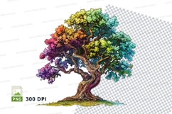 Rainbow tree clipart png Product Image 1