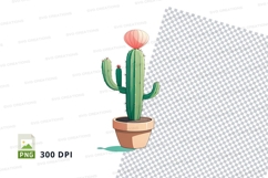 Clipart png of a cactus in a pot Product Image 1