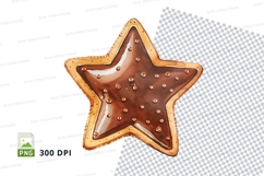 Star-shaped chocolate cookie clipart png Product Image 1
