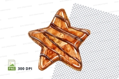 Star-shaped pastry with chocolate drizzle Product Image 1