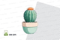 Clipart png of a cactus in a pot Product Image 1