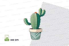 Cactus in a pot clipart png Product Image 1