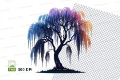 Colorful weeping willow tree clipart png Product Image 1