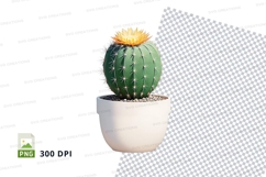 Cactus in white pot clipart png Product Image 1