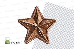 3d star shaped decorative element clipart png Product Image 1