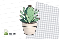 Clipart illustration of a cactus in a pot Product Image 1