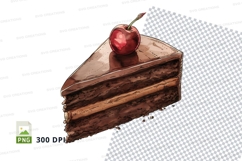 Slice of chocolate cake with cherry on top mockup Product Image 1