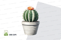 Cactus in white pot clipart png Product Image 1