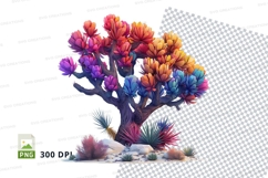 Colorful succulent tree clipart png Product Image 1