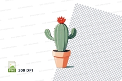Clipart png of a cactus in a pot Product Image 1