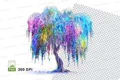 Colorful weeping willow tree clipart png Product Image 1