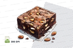 Chocolate brownie with nuts clipart png Product Image 1