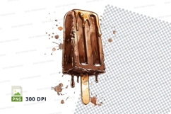 Chocolate dripping ice cream popsicle clipart png Product Image 1