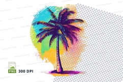 Colorful palm tree clipart png Product Image 1