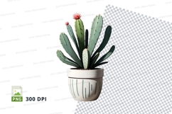 Clipart png of a potted cactus Product Image 1