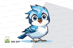 Cartoon blue bird clipart png Product Image 1