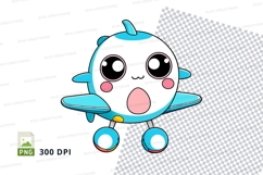 Cute cartoon dolphin clipart png Product Image 1