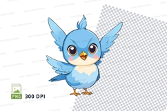 Cartoon blue bird clipart png Product Image 1