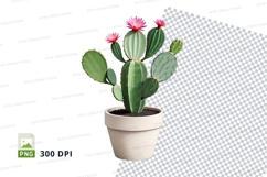 Cactus in pot clipart png Product Image 1