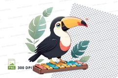 Toucan playing xylophone clipart png Product Image 1
