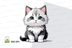 Clipart png of cute kitten sitting Product Image 1