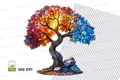 Stained glass tree clipart png Product Image 1