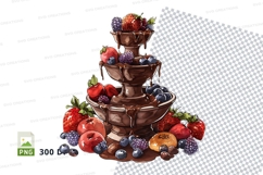 Chocolate fountain with berries clipart png Product Image 1