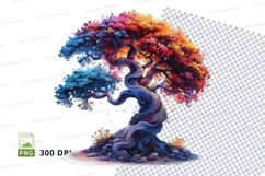 Abstract rainbow tree clipart png Product Image 1