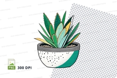 Clipart png of a potted succulent plant Product Image 1