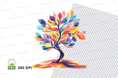 Colorful tree clipart png Product Image 1