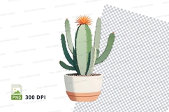 Clipart png of a cactus in a pot Product Image 1