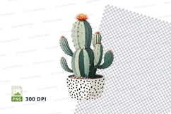 Cactus in polka dot pot clipart png Product Image 1