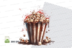Popcorn bucket mockup with chocolate drizzle Product Image 1